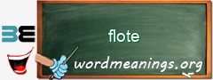 WordMeaning blackboard for flote